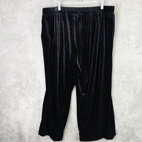 Womens Signature Collection Black Velvet Pull-On Pants Polyester Size 1X 18W-20W - Picture 6 of 10